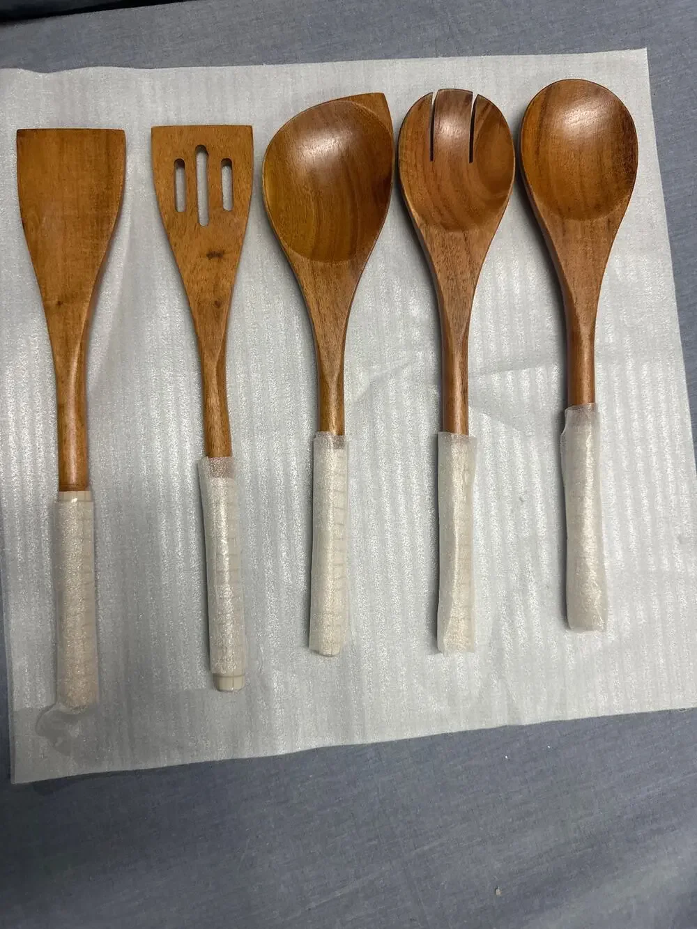 Set of 5 Wooden Spoons for Cooking, Smooth Finish Non Stick Wooden Utensil Set